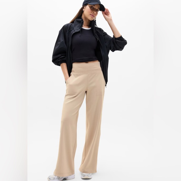 Athleta Venice High Rise Wide Leg Pant, Size Large, Color Abalone, EUC, Travel - Picture 1 of 6